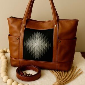 Nena & Co. Brown and Black The Perfect Bag Medium Heritage Tote